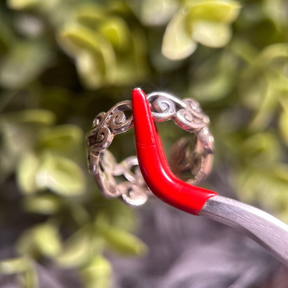 Silver 925 Scroll Ring - image 4